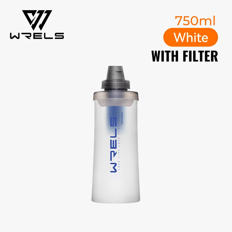 WRELS Outdoor Cycling Sports Water Bottle Drinking Sport Folding Flask Outdoor Running Hydration Bicycle BPA Free Water Bottle