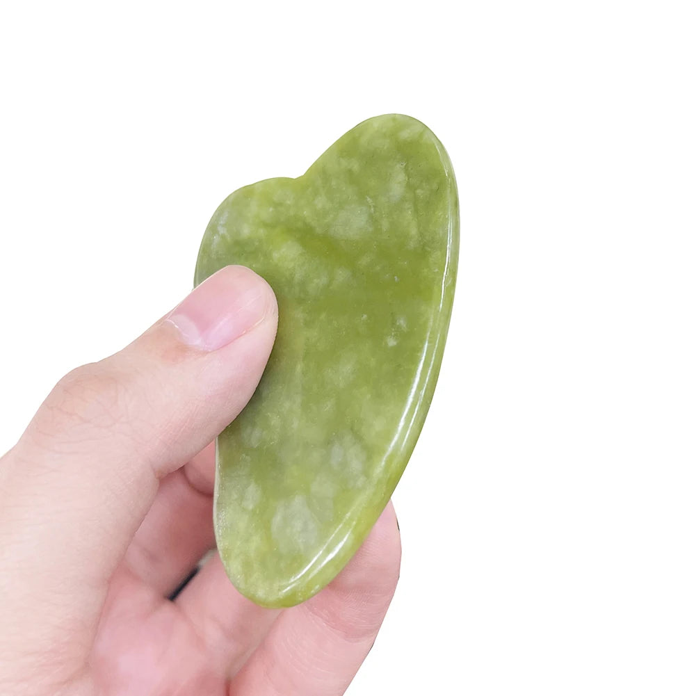 Natural Jade Stone Guasha Board Gouache Scraper for Body Acupoint Press SPA Acupuncture Skin Facial Care Massage anti Aging Tool