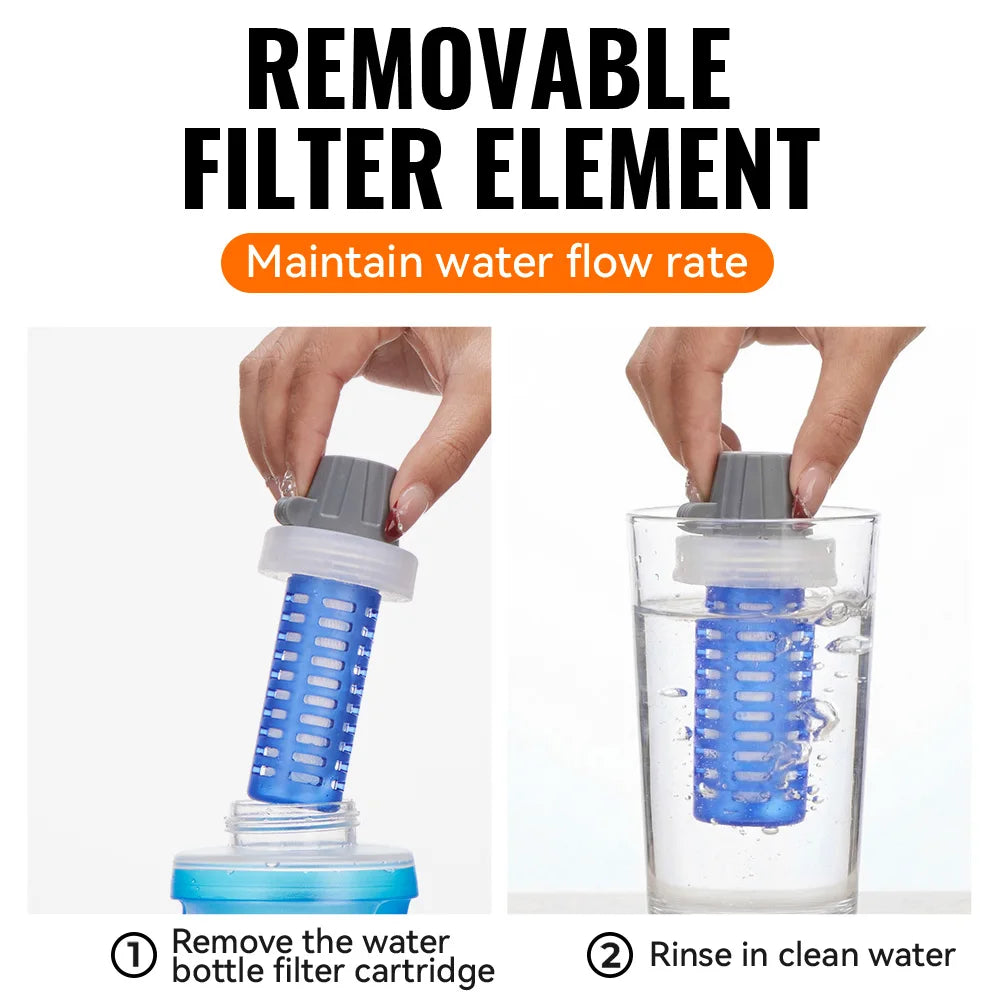WRELS Outdoor Cycling Sports Water Bottle Drinking Sport Folding Flask Outdoor Running Hydration Bicycle BPA Free Water Bottle