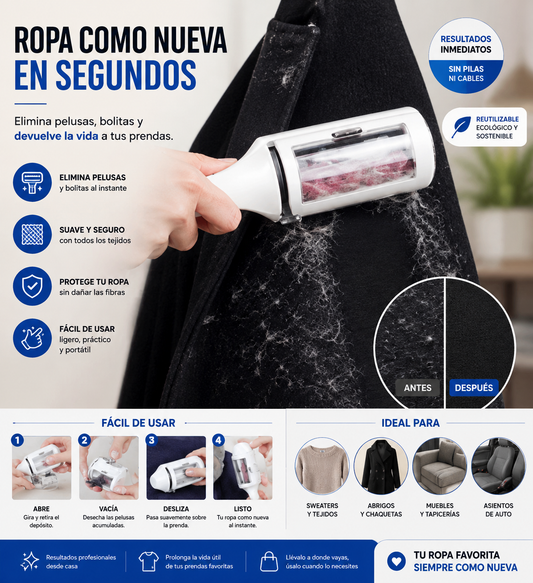 Cepillo electrostático quita pelusas