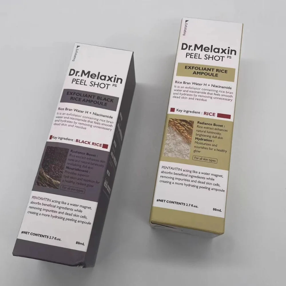 White and Black Rice Ampoule Essence Deep Moisturizing Peel Shot Exfoliating Essence Improve Dryness Oil-Control Skin Care