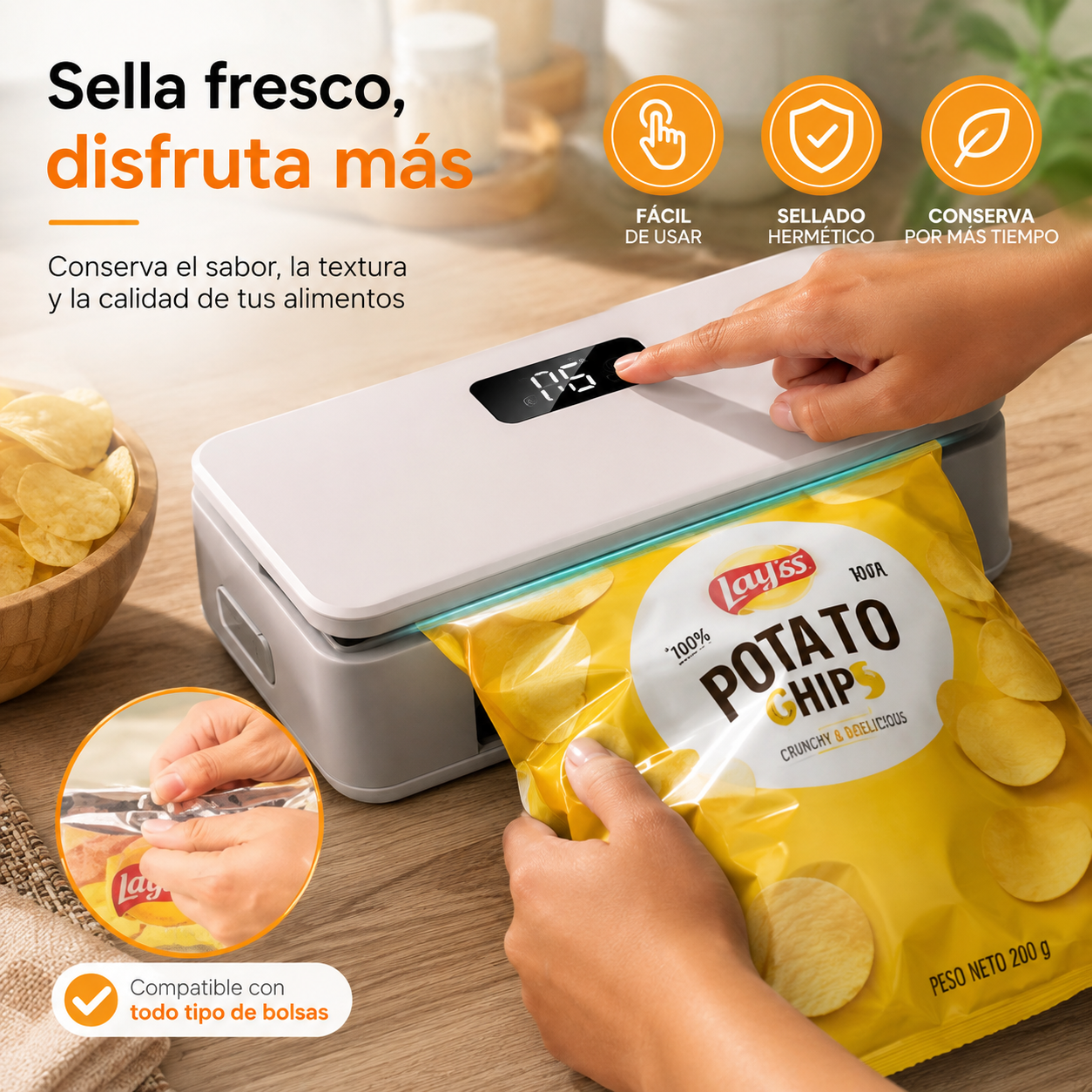 Mini Sellador Portátil de Bolsas por Calor