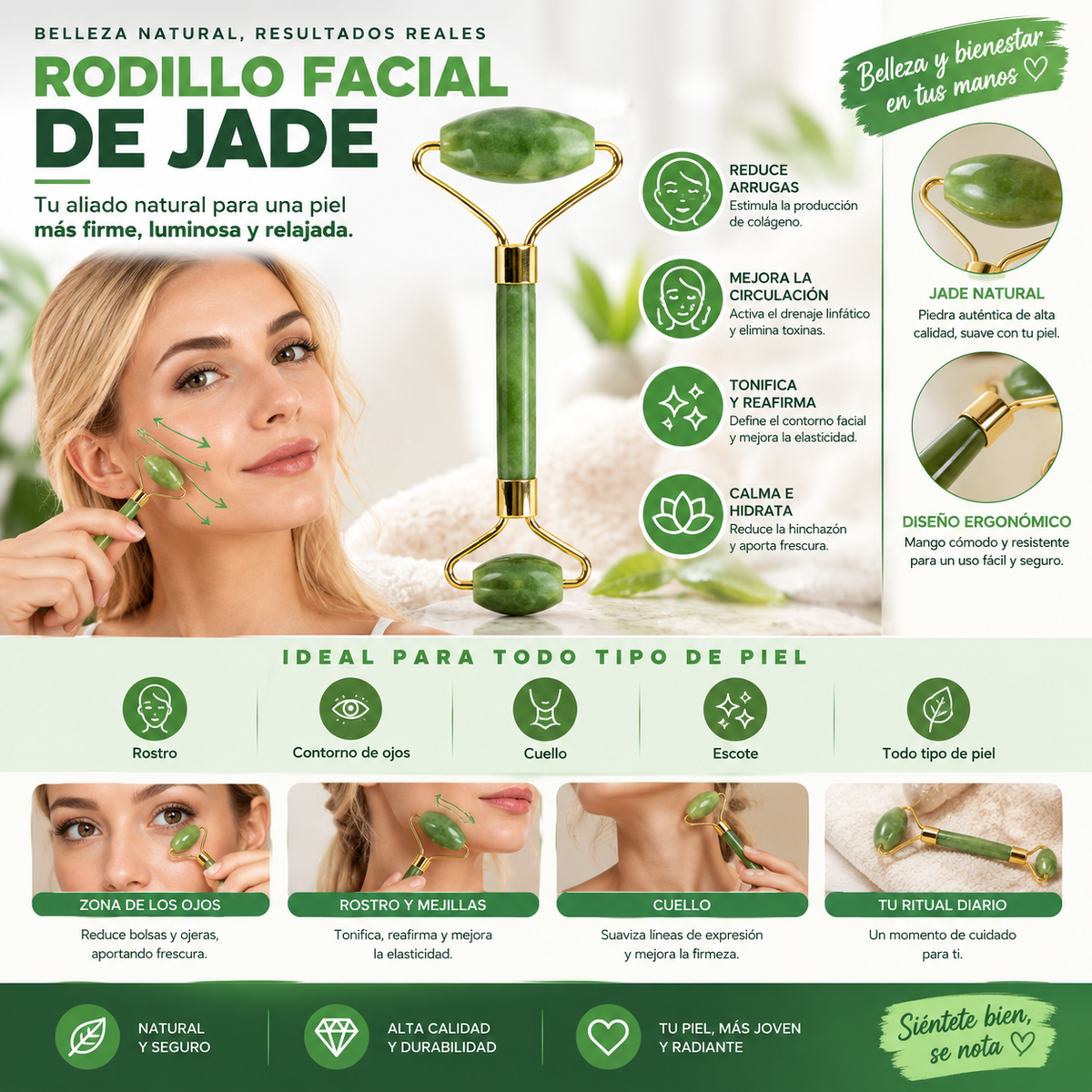 Set Gua Sha Facial de Jade Natural