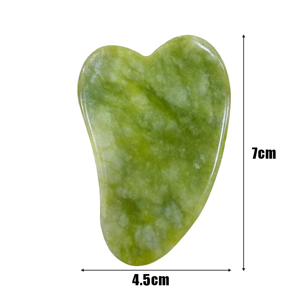 Natural Jade Stone Guasha Board Gouache Scraper for Body Acupoint Press SPA Acupuncture Skin Facial Care Massage anti Aging Tool