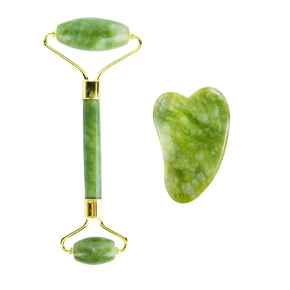 Natural Jade Stone Guasha Board Gouache Scraper for Body Acupoint Press SPA Acupuncture Skin Facial Care Massage anti Aging Tool