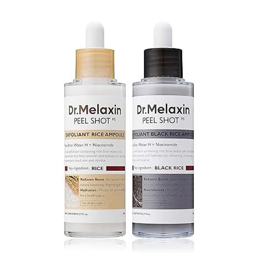 White and Black Rice Ampoule Essence Deep Moisturizing Peel Shot Exfoliating Essence Improve Dryness Oil-Control Skin Care